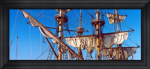 Framed Rigging of a tall ship, Finistere, Brittany, France Print