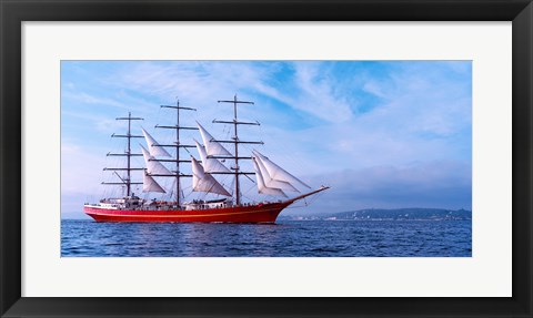 Framed Tall ship regatta in the Baie De Douarnenez, Finistere, Brittany, France Print