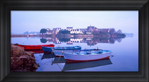 Framed Misty sunrise over Etel River, Saint-Cado, Morbihan, Brittany, France Print