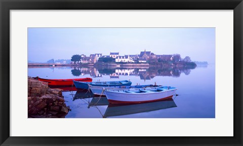 Framed Misty sunrise over Etel River, Saint-Cado, Morbihan, Brittany, France Print