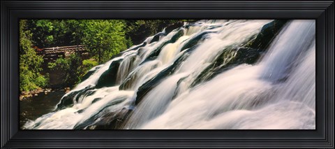 Framed Waterfall in a forest, Bond Falls, Upper Peninsula, Michigan, USA Print