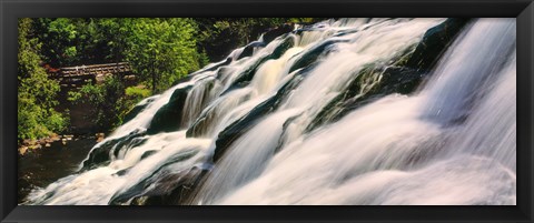 Framed Waterfall in a forest, Bond Falls, Upper Peninsula, Michigan, USA Print