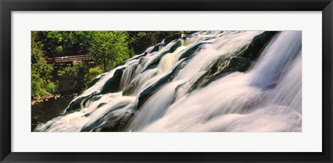 Framed Waterfall in a forest, Bond Falls, Upper Peninsula, Michigan, USA Print