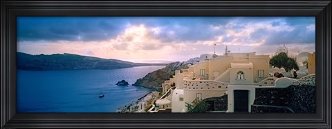 Framed Town at the waterfront, Santorini, Cyclades Islands, Greece Print