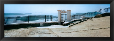 Framed Gate and fence, Santorini, Greece Print