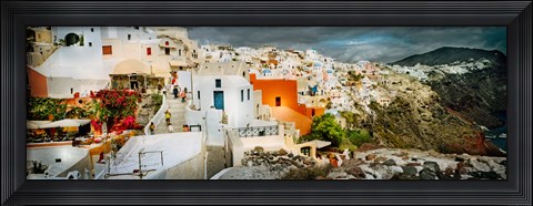 Framed Storm cloud over the Santorini, Cyclades Islands, Greece Print