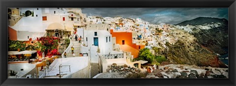 Framed Storm cloud over the Santorini, Cyclades Islands, Greece Print