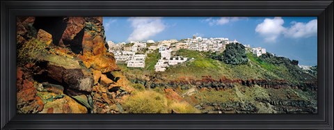 Framed Houses on a hill, Santorini, Greece Print