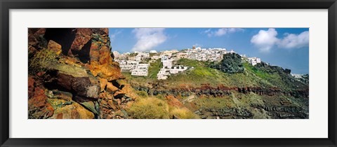 Framed Houses on a hill, Santorini, Greece Print