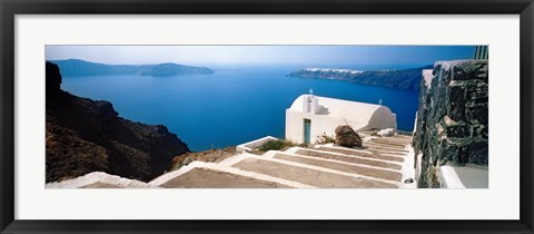 Framed Steps leading to church, Santorini, Cyclades Islands, Greece Print