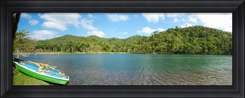 Framed Rowboats in a pond, Las Terrazas, Pinar Del Rio Province, Cuba Print