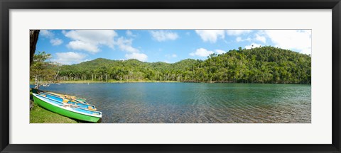 Framed Rowboats in a pond, Las Terrazas, Pinar Del Rio Province, Cuba Print