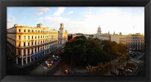 Framed Buildings in a city, Parque Central, Old Havana, Havana, Cuba Print