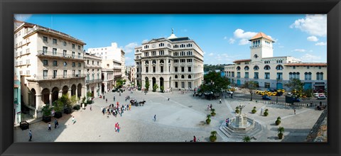 Framed Town Square, Plaza De San Francisco, Old Havana, Havana, Cuba Print