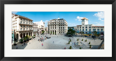 Framed Town Square, Plaza De San Francisco, Old Havana, Havana, Cuba Print