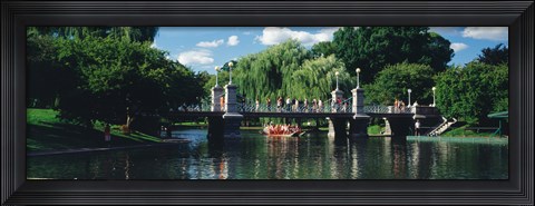 Framed Swan boat in the pond at Boston Public Garden, Boston, Massachusetts, USA Print