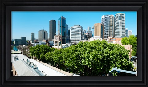 Framed Skyscrapers in a city, Cumberland Street, Sydney, New South Wales, Australia Print