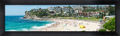 Framed Houses on the coast, Bronte Beach, Sydney, New South Wales, Australia Print