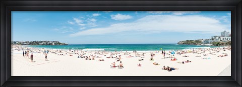 Framed Tourists on the Bondi Beach, Sydney, New South Wales, Australia Print