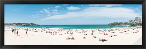 Framed Tourists on the Bondi Beach, Sydney, New South Wales, Australia Print