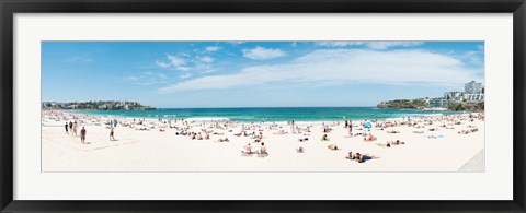 Framed Tourists on the Bondi Beach, Sydney, New South Wales, Australia Print