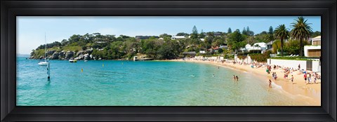 Framed People on the beach, Camp Cove, Watsons Bay, Sydney, New South Wales, Australia Print