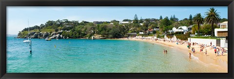 Framed People on the beach, Camp Cove, Watsons Bay, Sydney, New South Wales, Australia Print