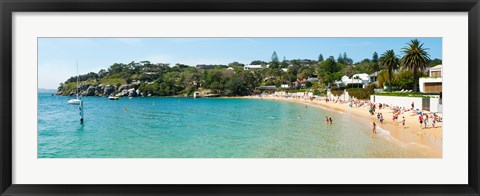 Framed People on the beach, Camp Cove, Watsons Bay, Sydney, New South Wales, Australia Print