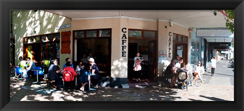 Framed Cafe on Oxford Street next to Paddington Uniting Church, Sydney, New South Wales, Australia Print