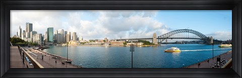 Framed Buildings at waterfront, Circular Quay, The Rocks, Sydney Harbor Bridge, Sydney, New South Wales, Australia 2012 Print