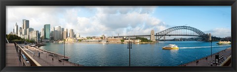 Framed Buildings at waterfront, Circular Quay, The Rocks, Sydney Harbor Bridge, Sydney, New South Wales, Australia 2012 Print