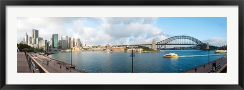 Framed Buildings at waterfront, Circular Quay, The Rocks, Sydney Harbor Bridge, Sydney, New South Wales, Australia 2012 Print