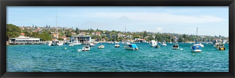Framed Boats docked at Watsons Bay, Sydney, New South Wales, Australia Print