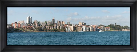 Framed Apartments and houses at the waterfront, Waruda Street, Kirribilli Avenue, Kirribilli, Sydney, New South Wales, Australia Print