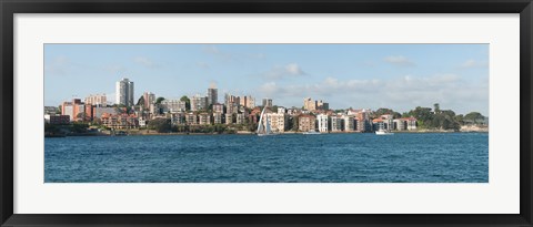 Framed Apartments and houses at the waterfront, Waruda Street, Kirribilli Avenue, Kirribilli, Sydney, New South Wales, Australia Print