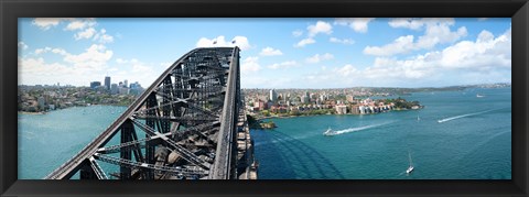 Framed Sydney from top of observation pylon of Sydney Harbor Bridge, New South Wales, Australia Print