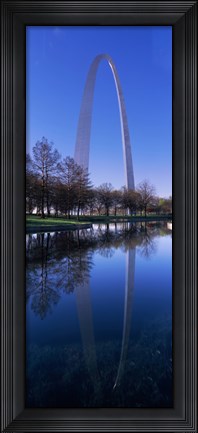 Framed Gateway Arch reflecting in the river, St. Louis, Missouri, USA Print