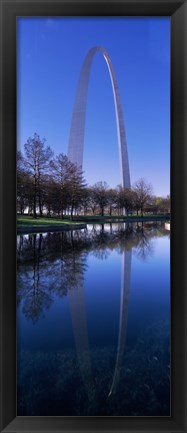 Framed Gateway Arch reflecting in the river, St. Louis, Missouri, USA Print