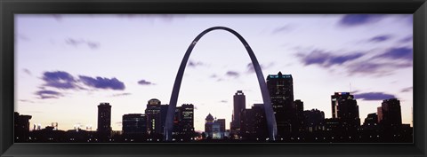 Framed Gateway Arch with city skyline, St. Louis, Missouri Print