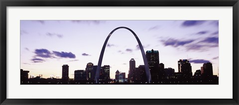 Framed Gateway Arch with city skyline, St. Louis, Missouri Print