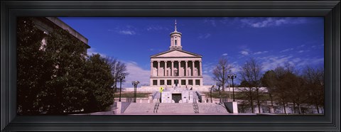 Framed Government building in a city, Tennessee State Capitol, Nashville, Davidson County, Tennessee, USA Print
