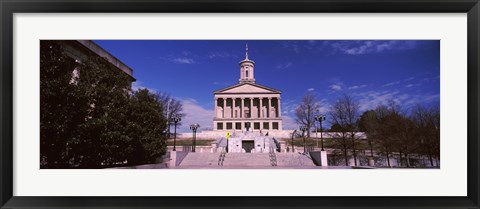 Framed Government building in a city, Tennessee State Capitol, Nashville, Davidson County, Tennessee, USA Print