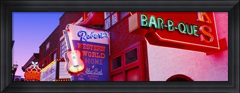 Framed Neon signs on building, Nashville, Tennessee, USA Print