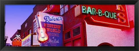 Framed Neon signs on building, Nashville, Tennessee, USA Print