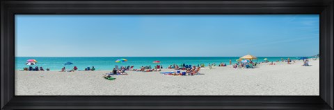 Framed People on the beach, Venice Beach, Gulf Of Mexico, Venice, Florida, USA Print
