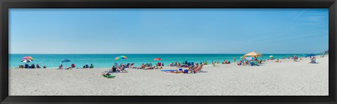 Framed People on the beach, Venice Beach, Gulf Of Mexico, Venice, Florida, USA Print