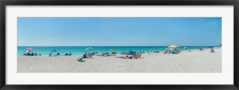 Framed People on the beach, Venice Beach, Gulf Of Mexico, Venice, Florida, USA Print