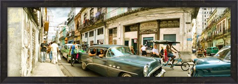 Framed Old cars on a street, Havana, Cuba Print