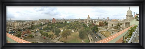 Framed Aerial View of Government buildings in Havana, Cuba Print