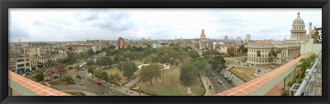 Framed Aerial View of Government buildings in Havana, Cuba Print